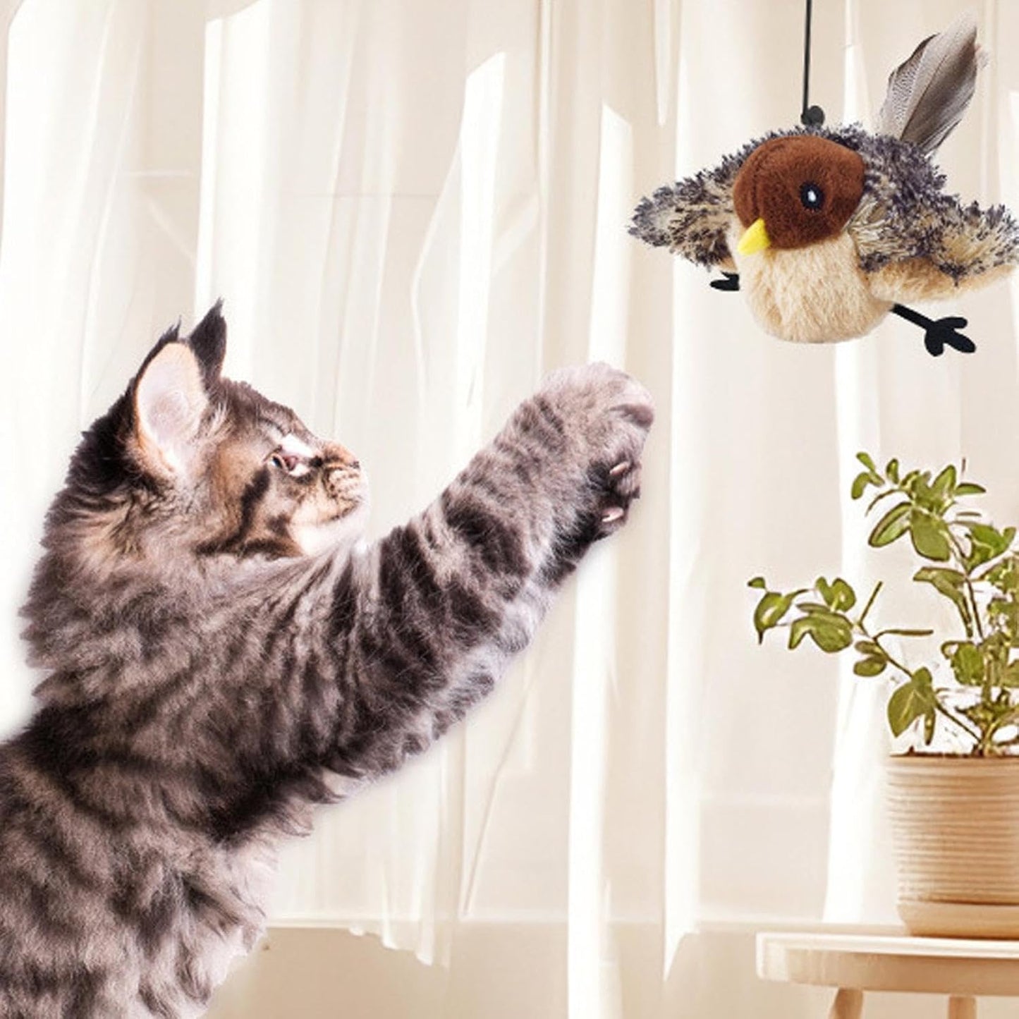 FlappyFeather - Interactive Flapping & Chirping Bird Toy