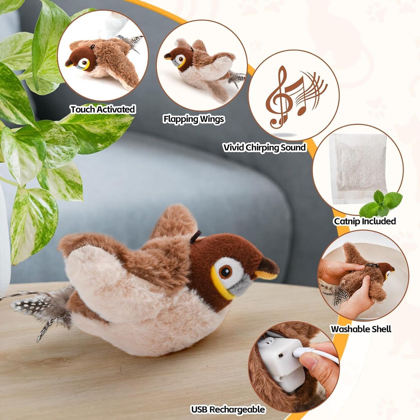 FlapChirp – Interactive Flapping & Chirping Bird Toy