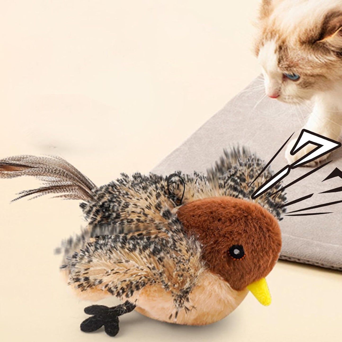 FlappyFeather - Interactive Flapping & Chirping Bird Toy