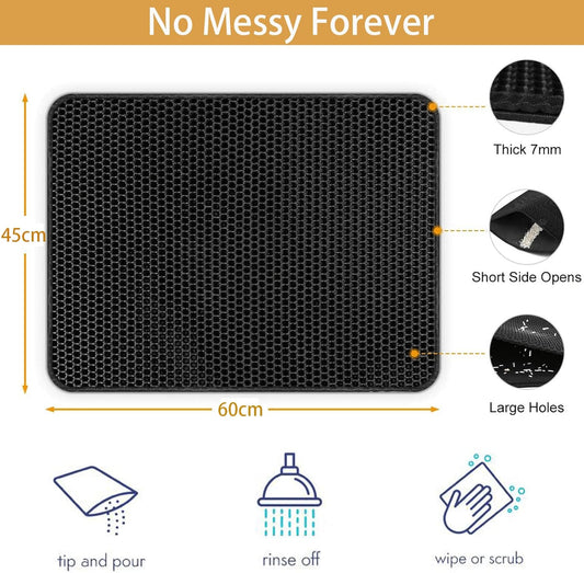 LitterLatch Honeycomb Litter Mat – Waterproof & Washable (45×60 cm)