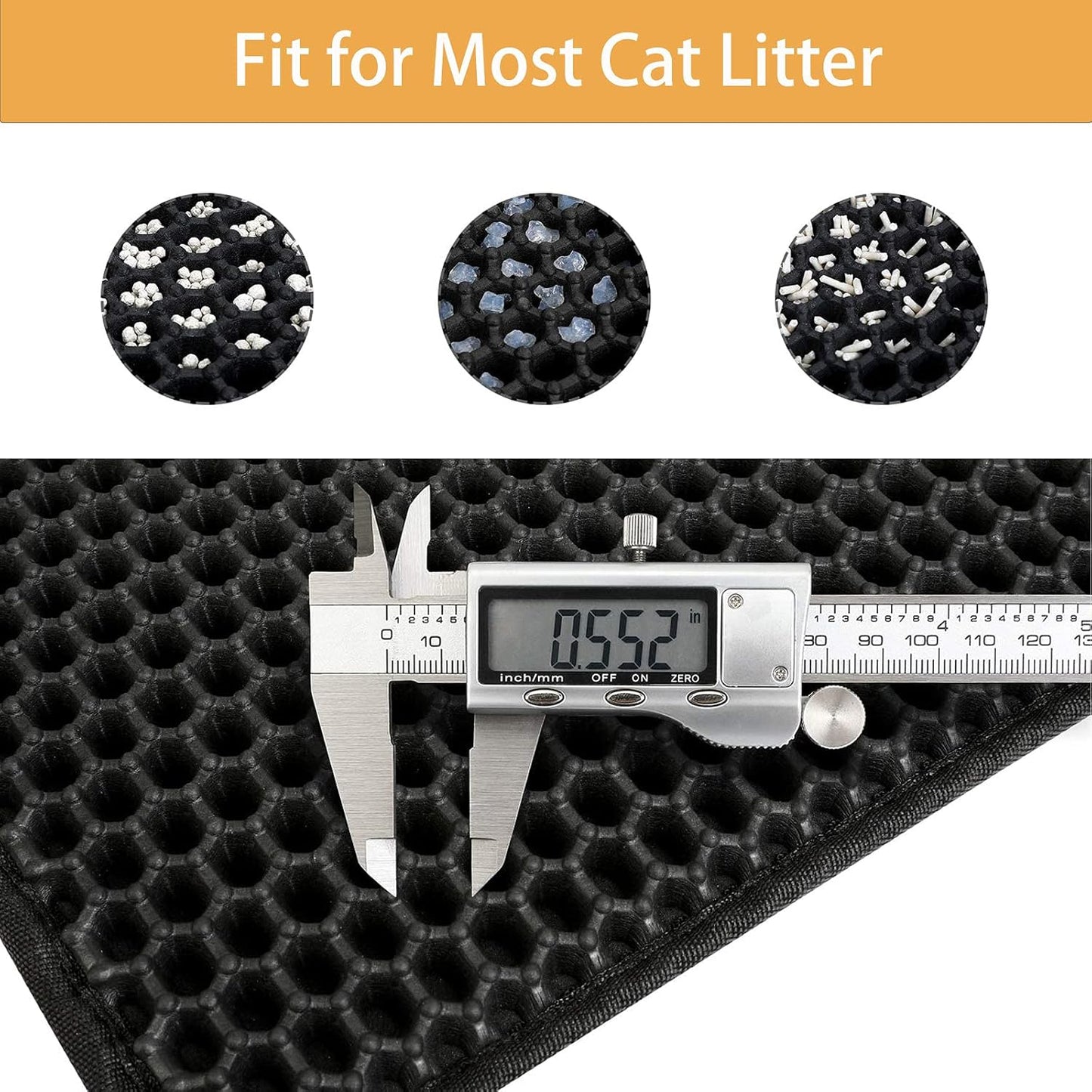 LitterLatch Honeycomb Litter Mat – Waterproof & Washable (45×60 cm)