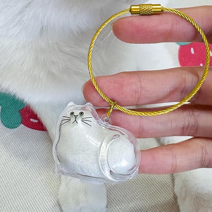 PurrKeeps (Set of 3) - Pet Fur Memory Keychain with Keepsake Charm