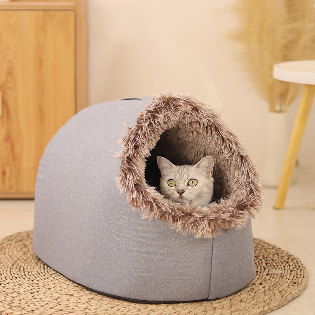 Plush Cave - Cozy Hideaway Bed for Cats & Small Dogs