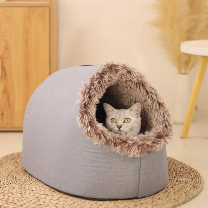 Plush Cave - Cozy Hideaway Bed for Cats & Small Dogs