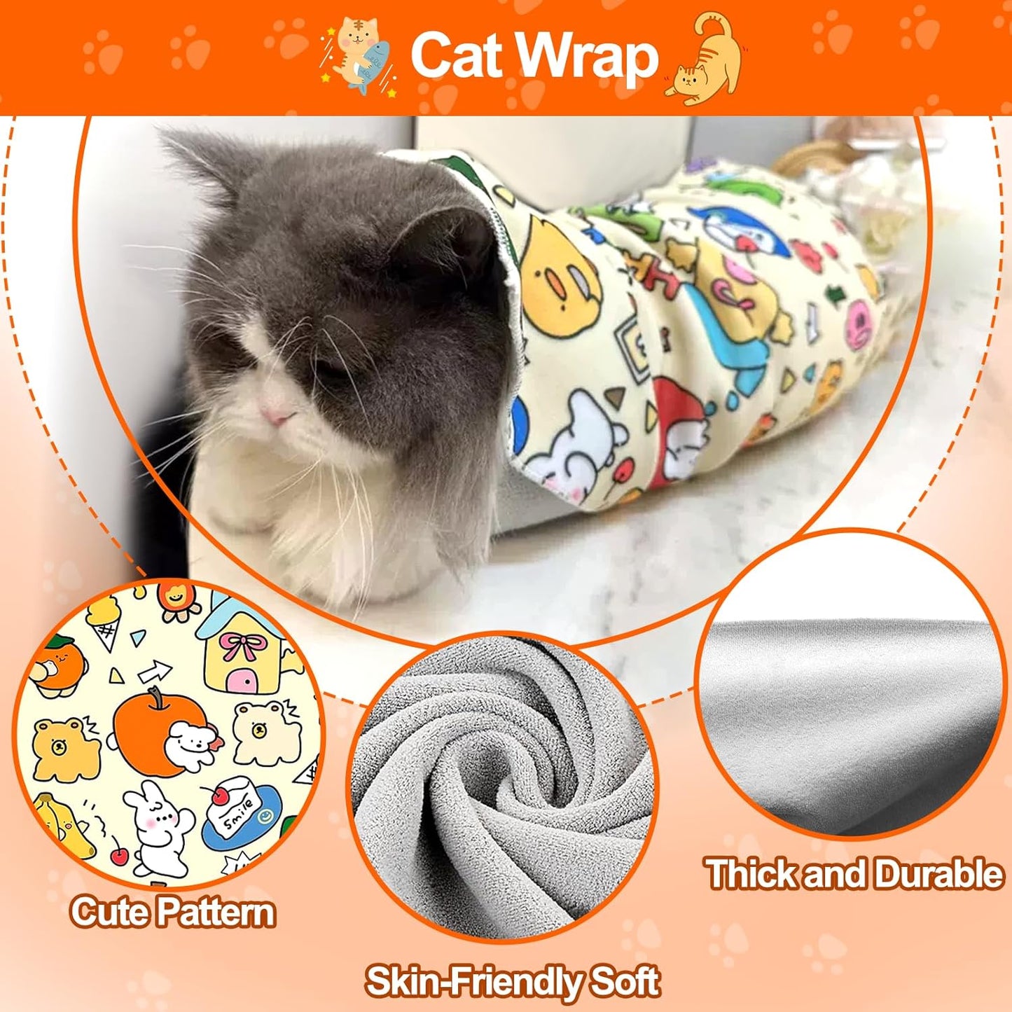 WrapEase – Cat Grooming Wrap & Nail-Clip Restraint