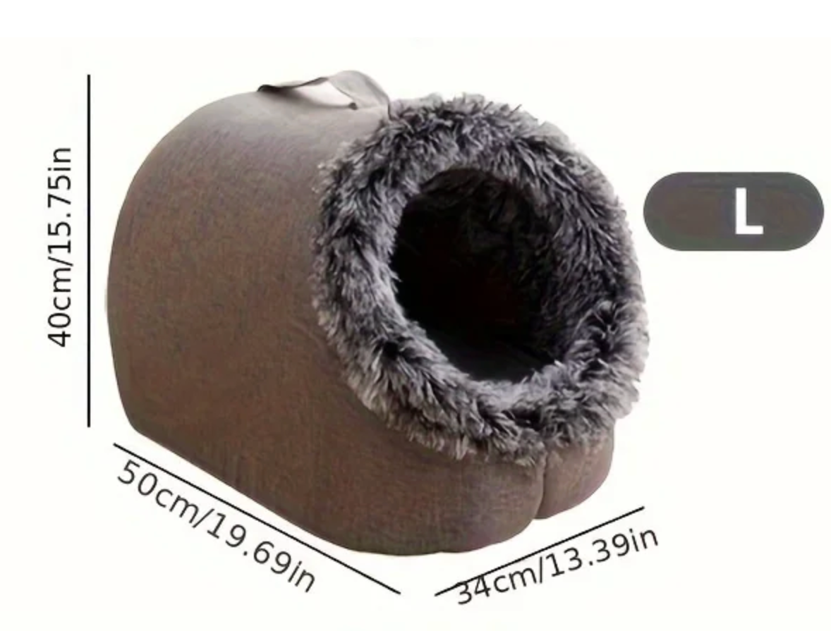 Plush Cave - Cozy Hideaway Bed for Cats & Small Dogs