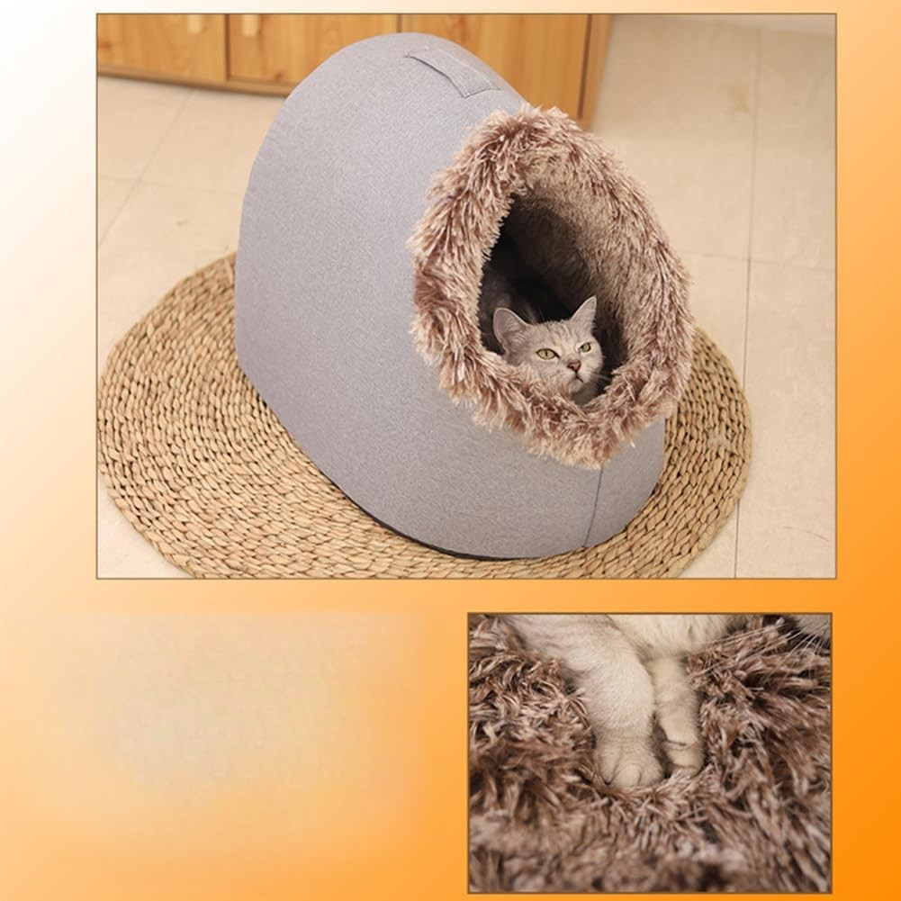 Plush Cave - Cozy Hideaway Bed for Cats & Small Dogs